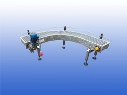 Aangedreven bandbocht  transportband 180 graden