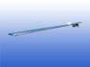 Gebruikte transportband 20 cm breed 7,65 meter lang met PVC band en RVS frame