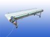 Gebruikte transportband 3,3 meter met 750 mm band en RVS onderstel op wielen