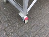 Gebruikte transportband 3,3 meter met 750 mm band en RVS onderstel op wielen