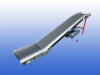 Interroll Z-opvoerband met 47 cm tussen zijgeleiding, 3,9 meter lengte en 1 meter uitvoerhoogte