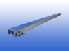 RVS transportband van 10,5 meter lang met schakelband van 40 cm breed van het merk Itra Modular Conveyor Belts.
