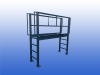 Rollenbaan trapbrug 2200 mm hoog met reling en 600 mm loopbreedte