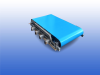 RVS transportband 1,5 meter met 800 mm band en trommelmotor in koprol