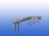 Transportband S-bocht met kunststof schakelband en 45 cm zijverplaatsing over 4 meter