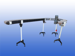 180 graden flessen transportband met kunststof schakelband lammelen 