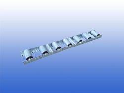 Rollenbaan 1 meter met bovenliggende rollen van 120 mm