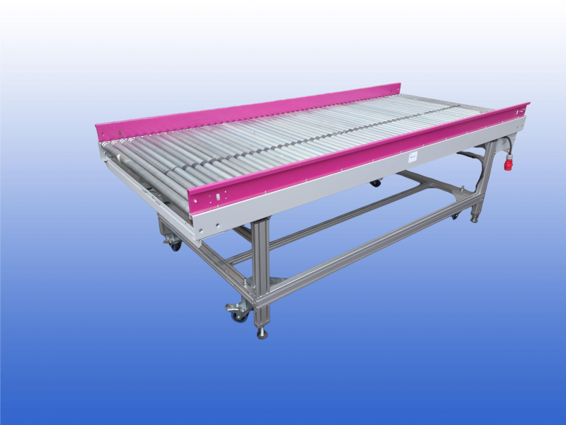 Vrijlopende rollenbaan AMI ARF50-130 met 1200 mm nuttige breedte en aluminium onderstel