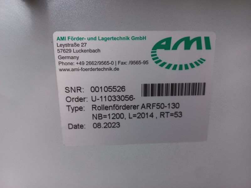 rollenbaan gebruikt AMI ARF50-130 met 1200 mm nuttige breedte