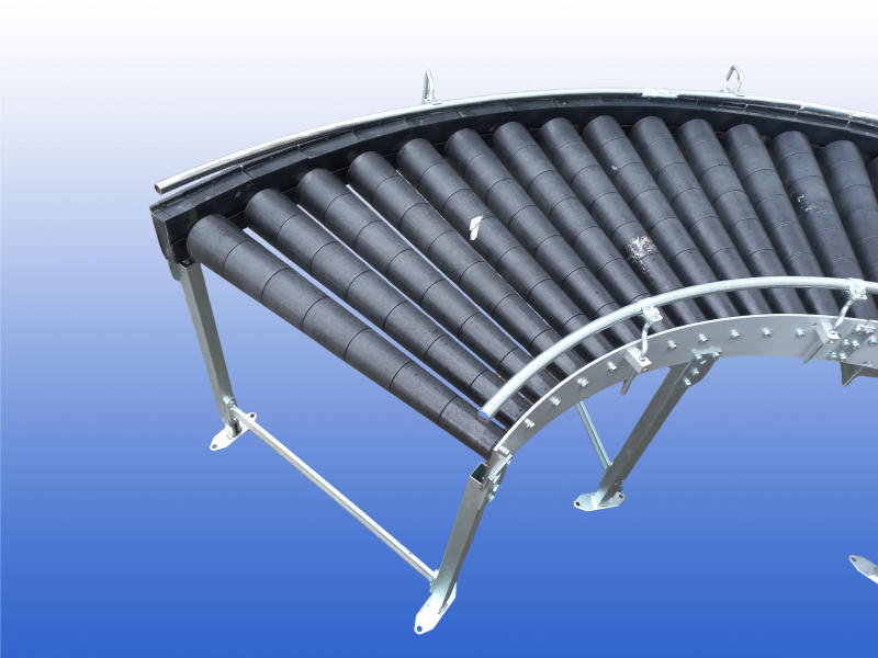 Aangedreven 180 graden Transnorm Systems rollenbaanbocht met rolbreedte van 70 cm