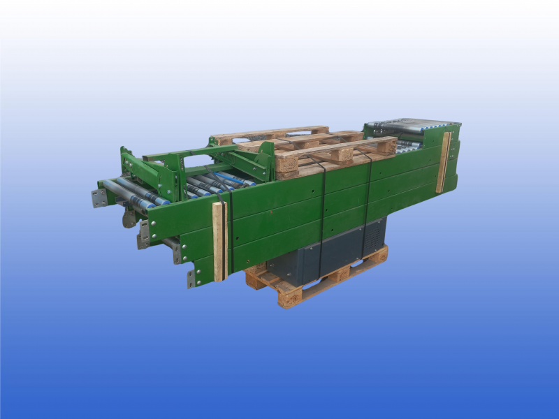 Aangedreven rollenbaan met buffer werking om de 75 cm en plug and play installatie voor geautomatiseerde producttransporten Douw Transportsystemen