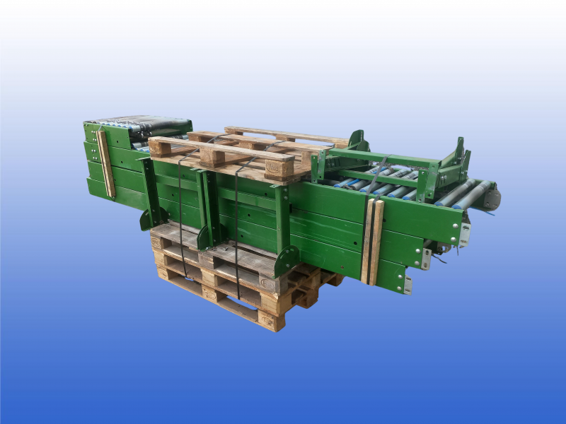 Aangedreven rollenbaan met buffer werking om de 75 cm en plug and play installatie voor geautomatiseerde producttransporten Douw Transportsystemen