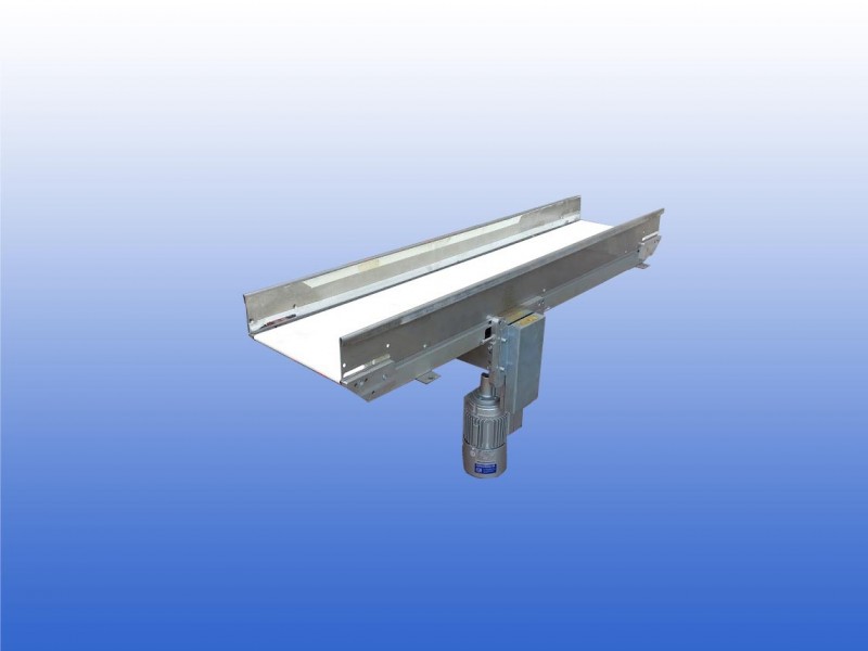 Gebruikte IMA Fördertechnik transportband 25 cm breed 1,2 meter lang met zijgeleiding