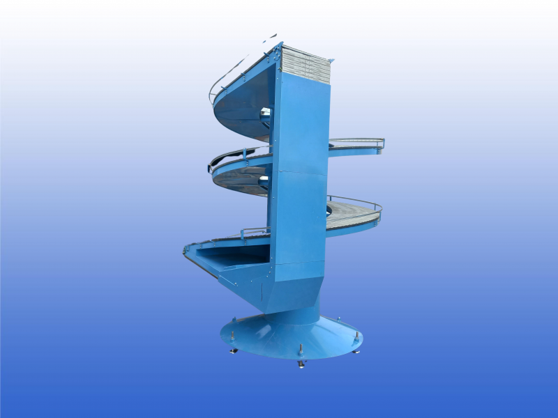 ITRA spiraal conveyor met uitvoerhoogte van 3,75 meter en diameter van 2,4 meter