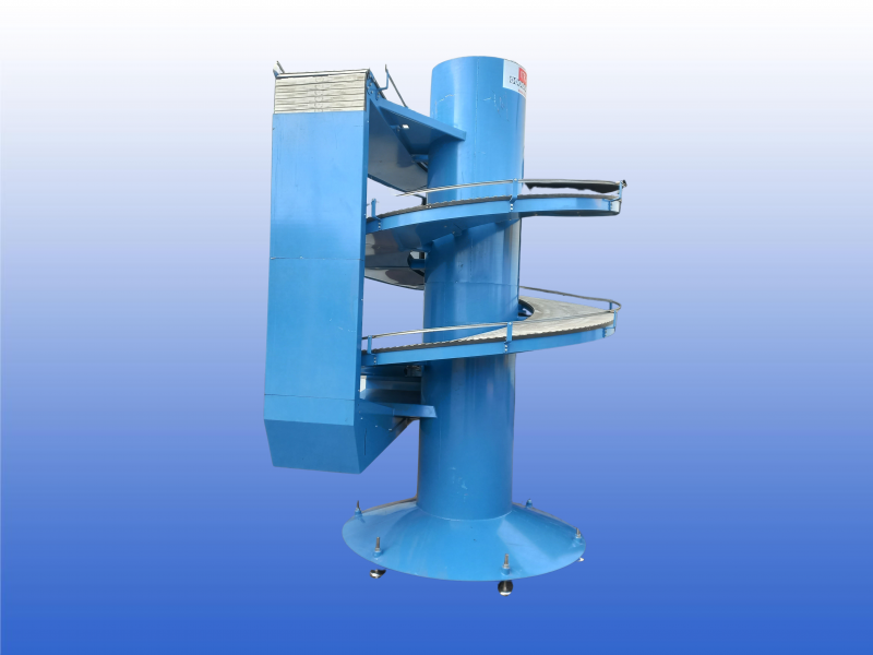 ITRA spiraal conveyor met uitvoerhoogte van 3,75 meter en diameter van 2,4 meter