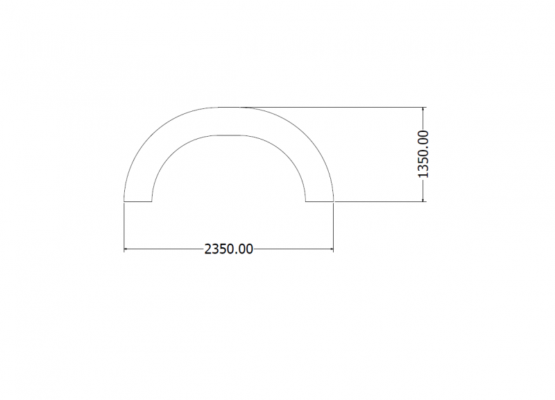 Lamellen bandbocht 180 graden met diameter van 2,35 meter