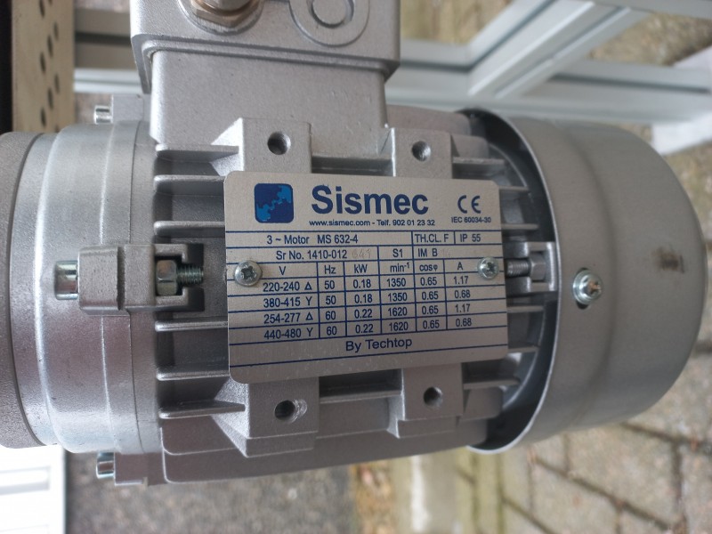 Operber transportband 1,4 meter met 120 mm band en geïntegreerde koeloptie via luchtinlaat