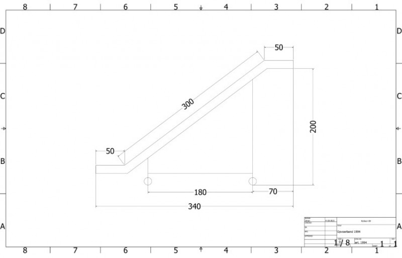 Opvoerband schuin gebruikt 46 cm