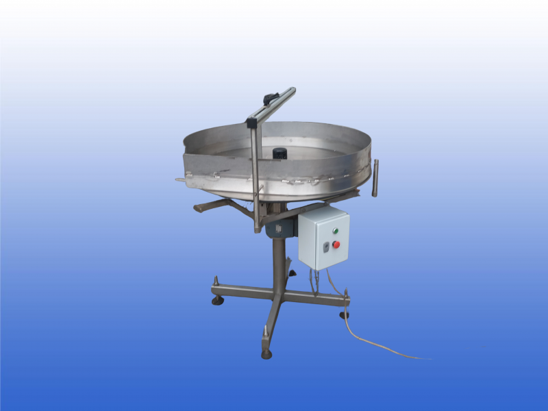 RVS draaitafel buffertafel 1000 mm met snelheid geregelde motor en noodstop