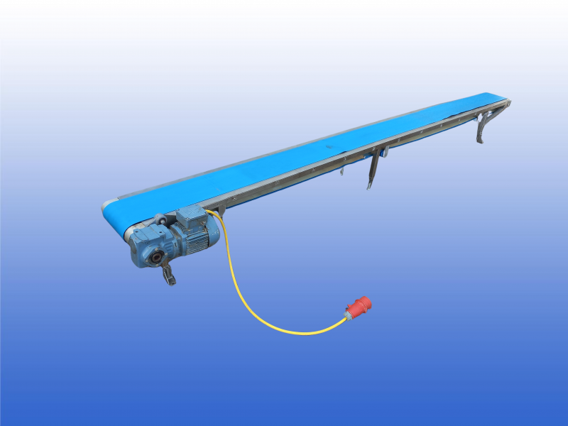 Gebruikte RVS transportband 20 cm breed 3,5 meter lang met PVC band