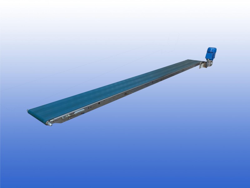 Gebruikte transportband 25 cm breed 3,15 meter lang met PVC band en RVS frame