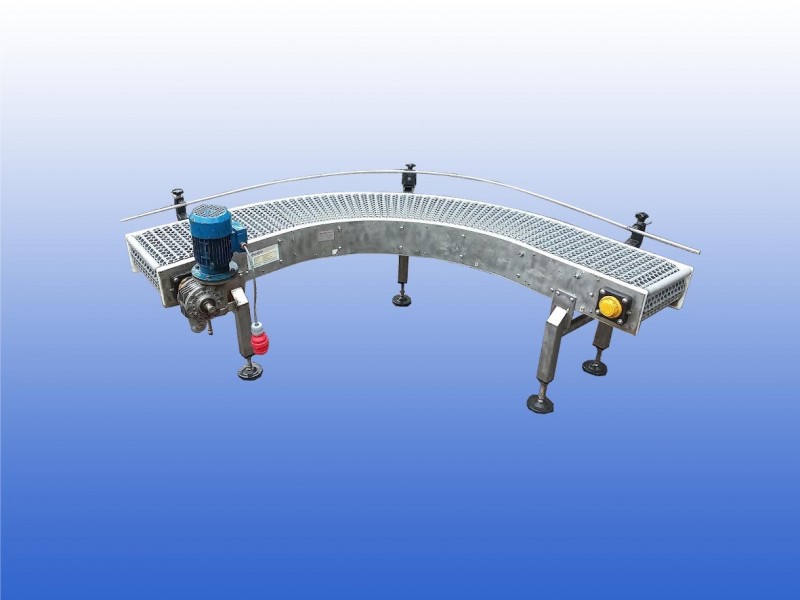 Aangedreven bandbocht  transportband 180 graden