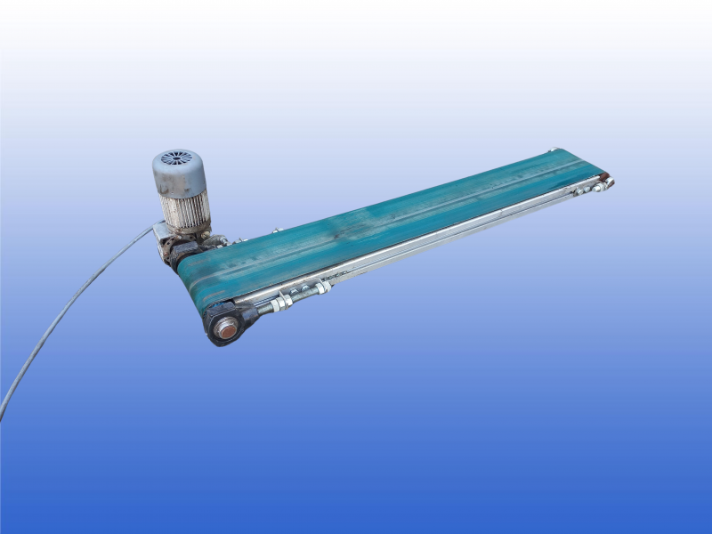 Gebruikte transportband van 1,15 meter lang met een bandbreedte van 16 cm.