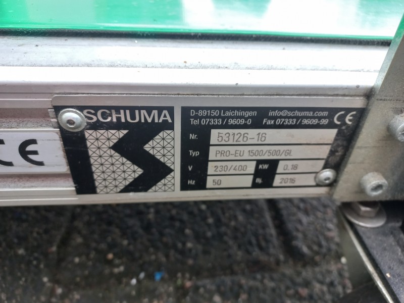 Transportband 1,55 meter lang en 50 cm breed van Schunk met verrijdbaar onderstel