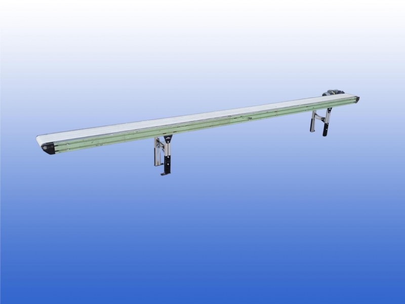 Transportband 4,55 meter met hoogte 70 cm en optionele verstelbare ondersteuning