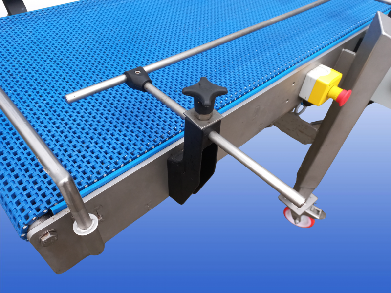 Transportband 5 meter met 540 mm band en verstelbare ondersteuningen op wielen