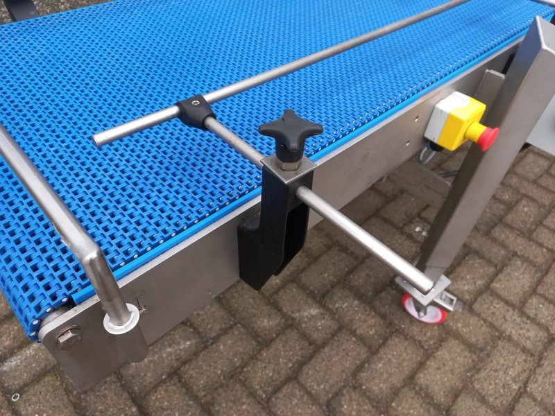 Transportband 5 meter met 540 mm band en verstelbare ondersteuningen op wielen