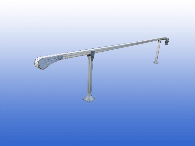 Transportband 6,3 meter met 80 mm band en verstelbare hoogte van 113 cm