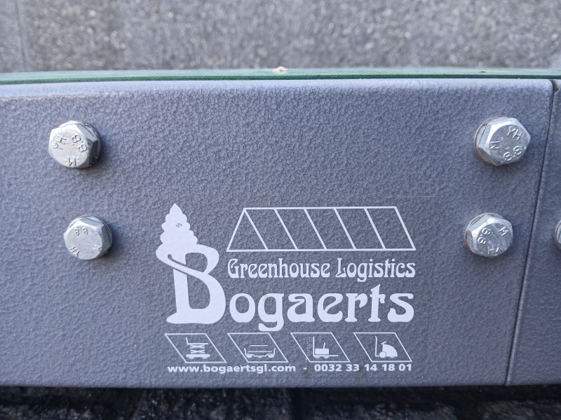 Gebruikte transportband van Bogaerts Greenhouse Logistics met een bandbreedte van 142 cm en een lengte van 3,5 meter.