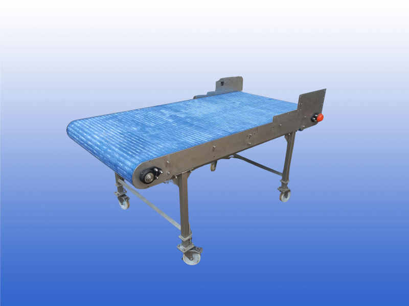 Transportband IC-S met 100 cm bandbreedte en 1,95 meter lengte voorzien van snelheidsregeling en verrijdbaar onderstel
