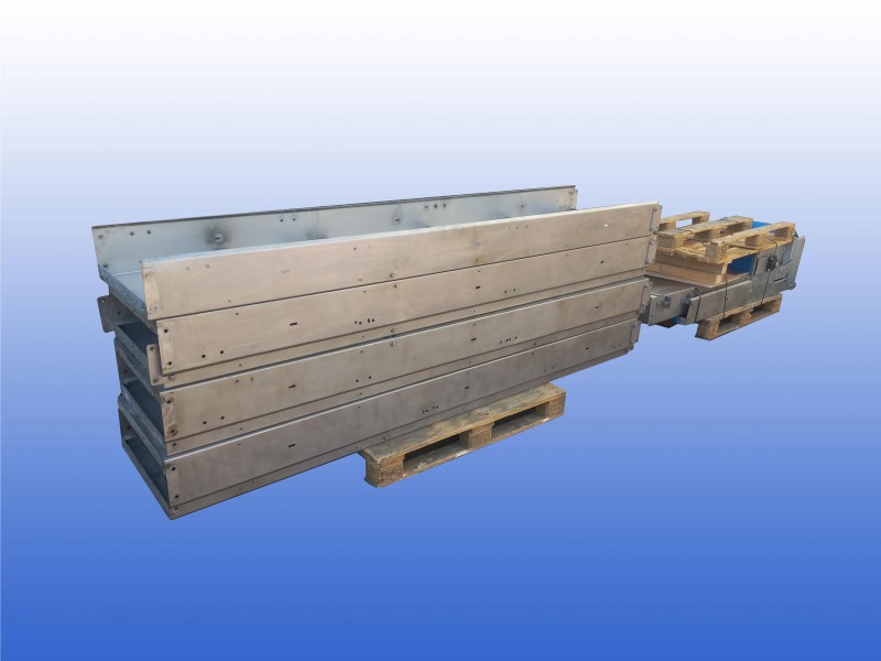 Transportband met RVS roestvrijstalen frame van 22 meter en 55 cm bandbreedte