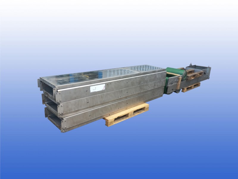 Transportband met RVS roestvrijstalen frame van 22 meter en 55 cm bandbreedte