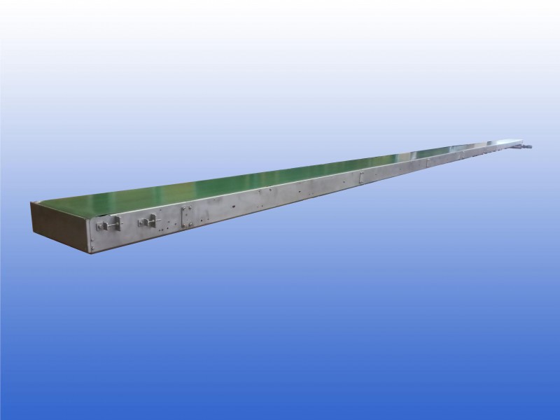 Transportband met RVS roestvrijstalen frame van 22 meter en 55 cm bandbreedte