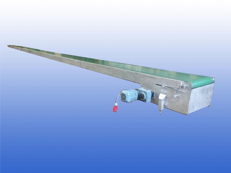 Transportband met RVS roestvrijstalen frame van 22 meter en 55 cm bandbreedte