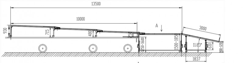 Vrachtwagen / zeecontainer Losser Flexiloader uitschuifbaar tot 12 meter